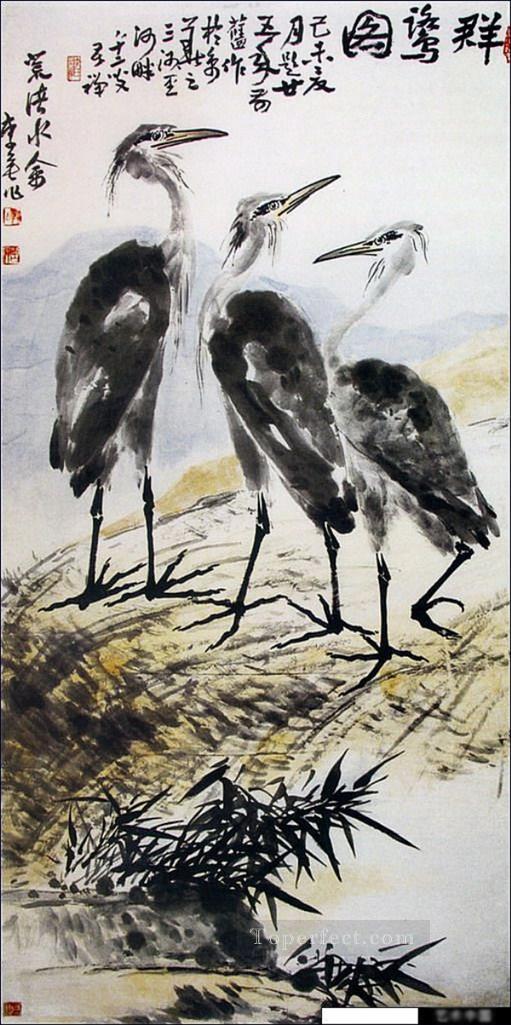 Li kuchan birds traditional China Oil Paintings